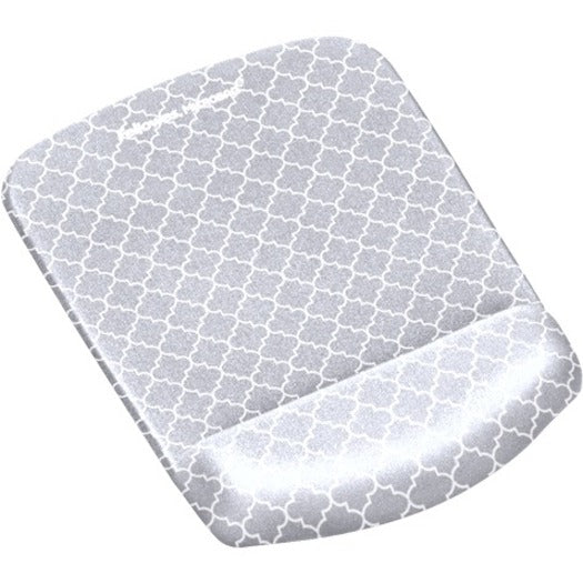 Fellowes PlushTouch Mouse Pad with Wrist Rest — Grey Lattice