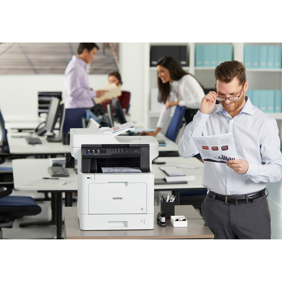 Brother MFCL8900CDW Imprimante laser couleur multifonction (impression, numérisation, copie, télécopie), réseau sans fil, recto-verso