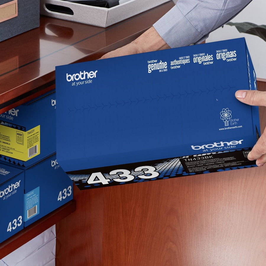 Brother TN433BK Original High Yield Laser Toner Cartridge - Black - 1 Each