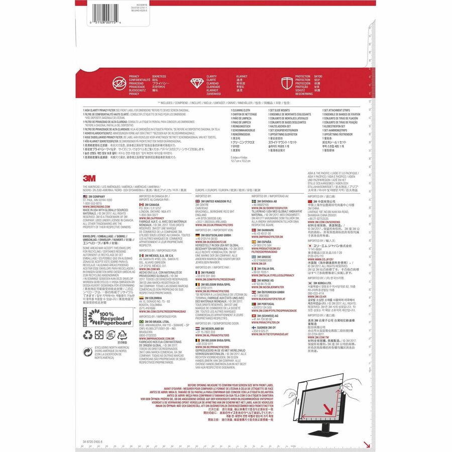 3M High Clarity Privacy Filter Black, Glossy - HC240W1B