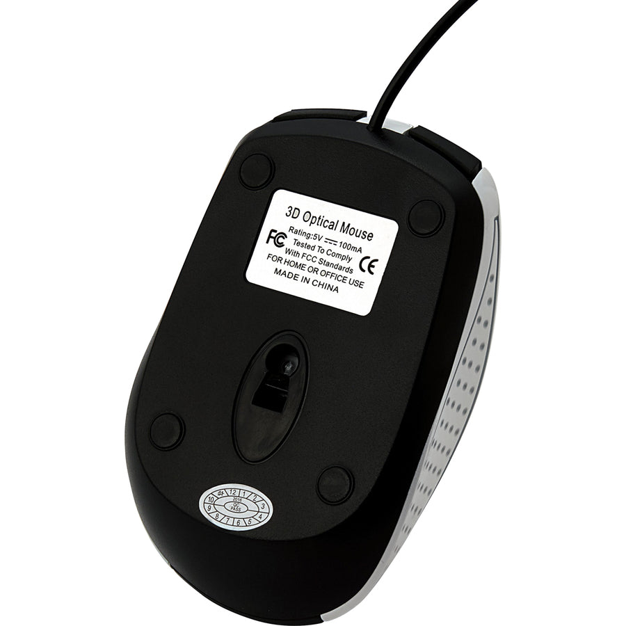 Verbatim Corded Notebook Optical Mouse — White