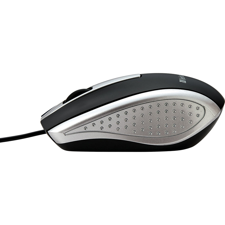Verbatim Corded Notebook Optical Mouse — Silver