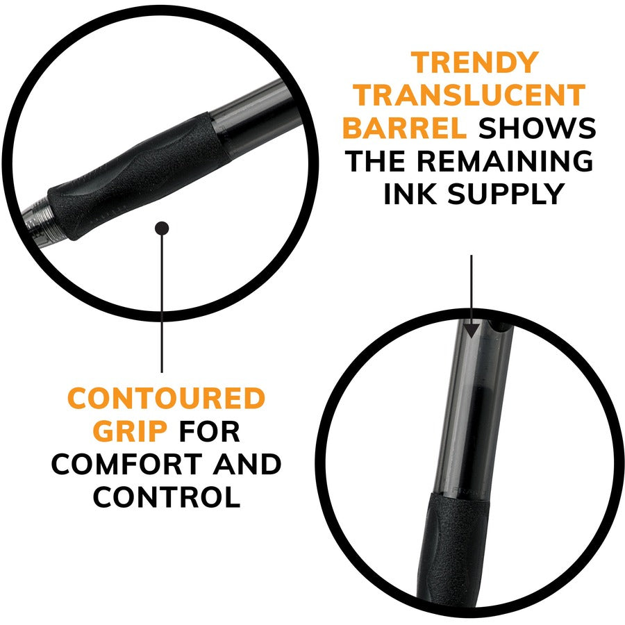 BIC Gel-ocity Original Black Gel Pens, Medium Point (0.7mm), 4-Count Pack, Retractable Gel Pens With Comfortable Grip