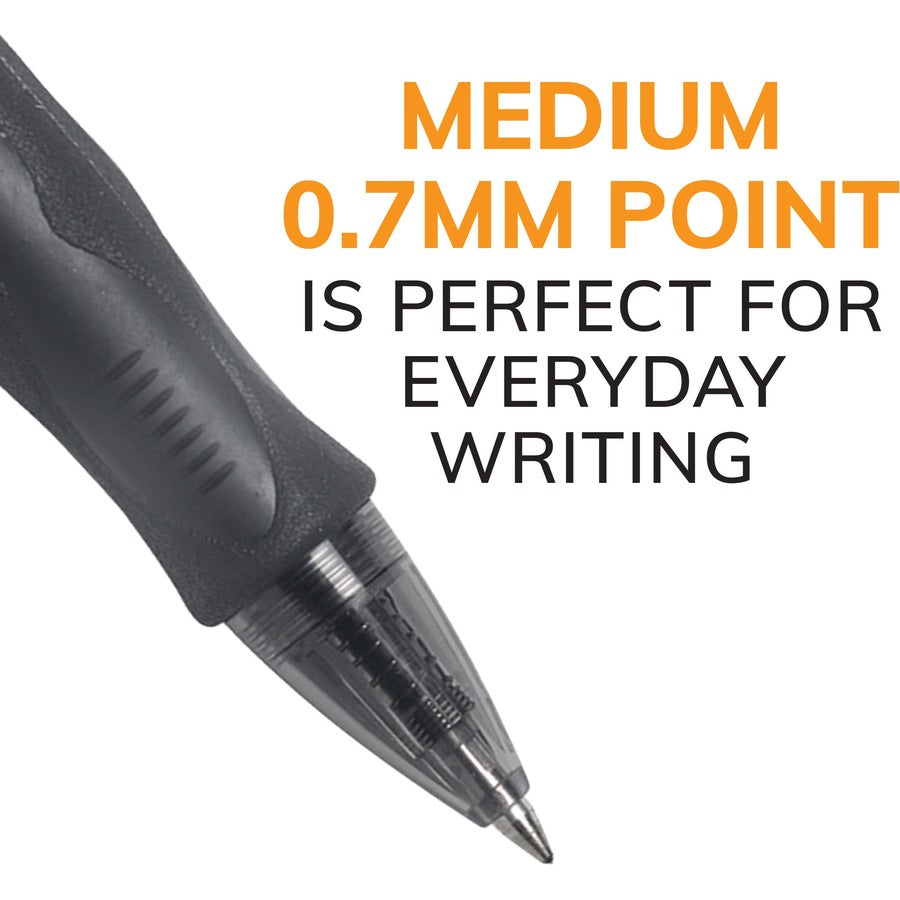 BIC Gel-ocity Original Black Gel Pens, Medium Point (0.7mm), 4-Count Pack, Retractable Gel Pens With Comfortable Grip