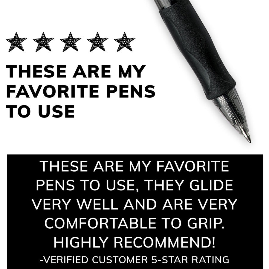 BIC Gel-ocity Original Black Gel Pens, Medium Point (0.7mm), 4-Count Pack, Retractable Gel Pens With Comfortable Grip