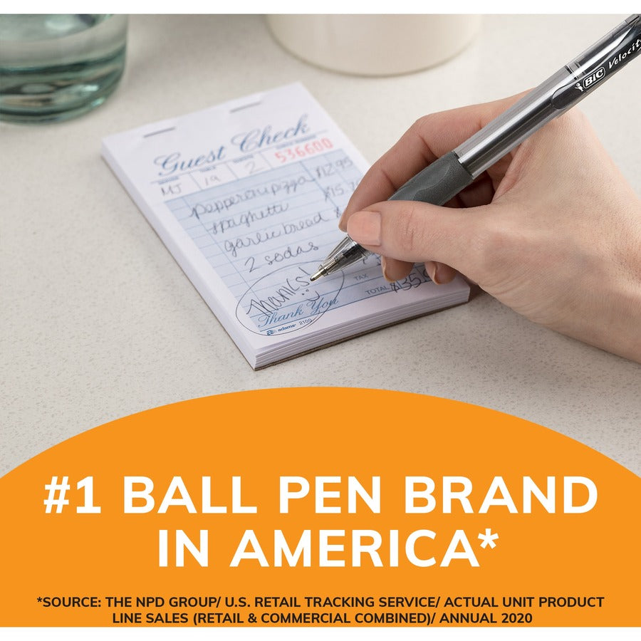 BIC Glide Velocity Bold Retractable Ballpoint Pen w/ Grip - Black VLGB11BLK