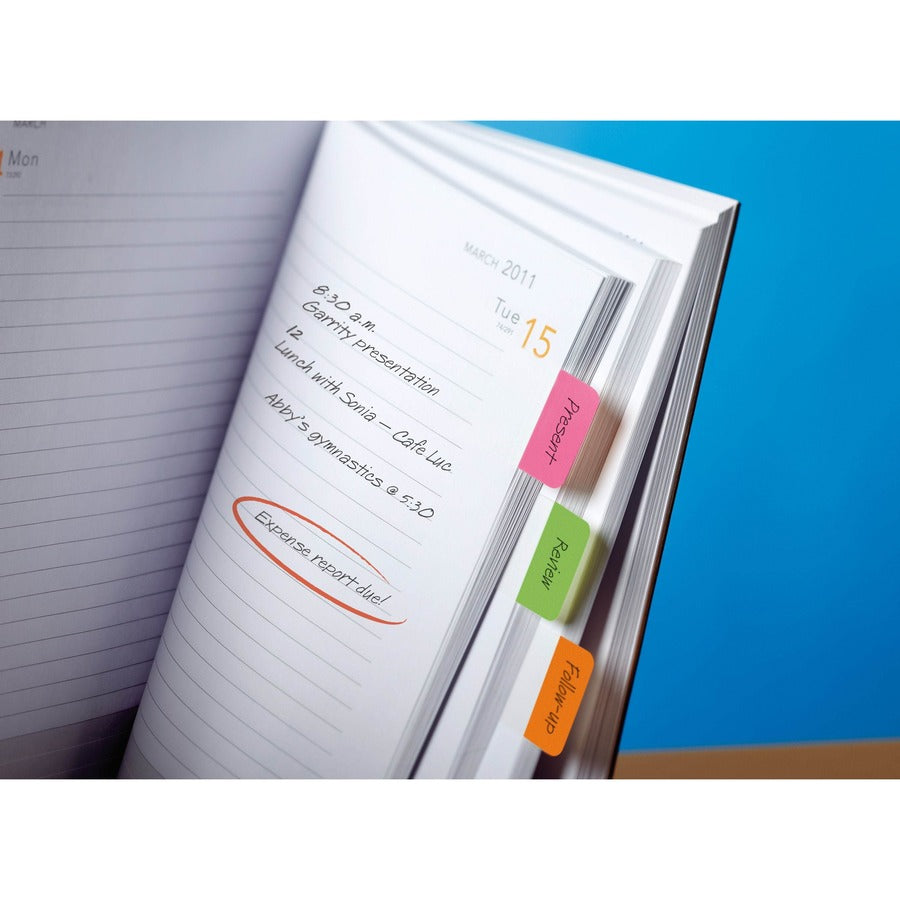 Onglets alternés Post-it — Couleurs assorties, 2,5 cm, 36 onglets