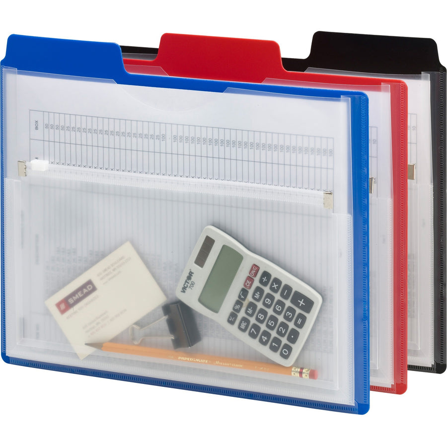 Smead Project Organizers with Zip Pouch - Letter, 1/3 Tab, 3-Pack