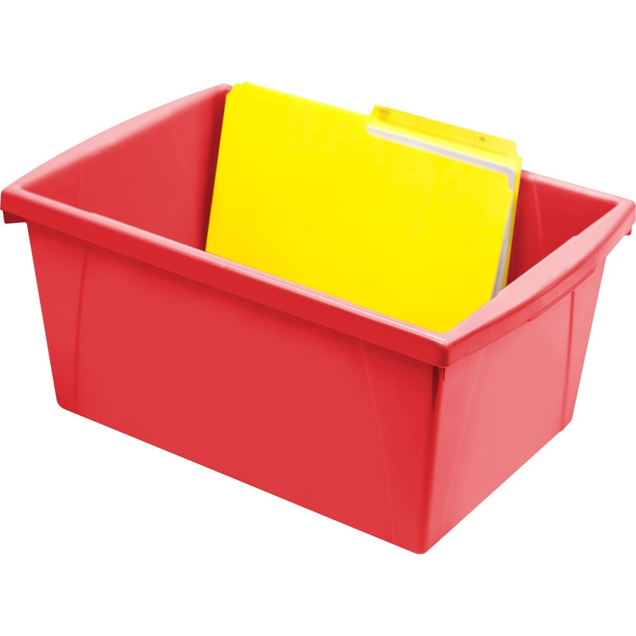 Storex Storage Bin — 5.5 Gallon, Red