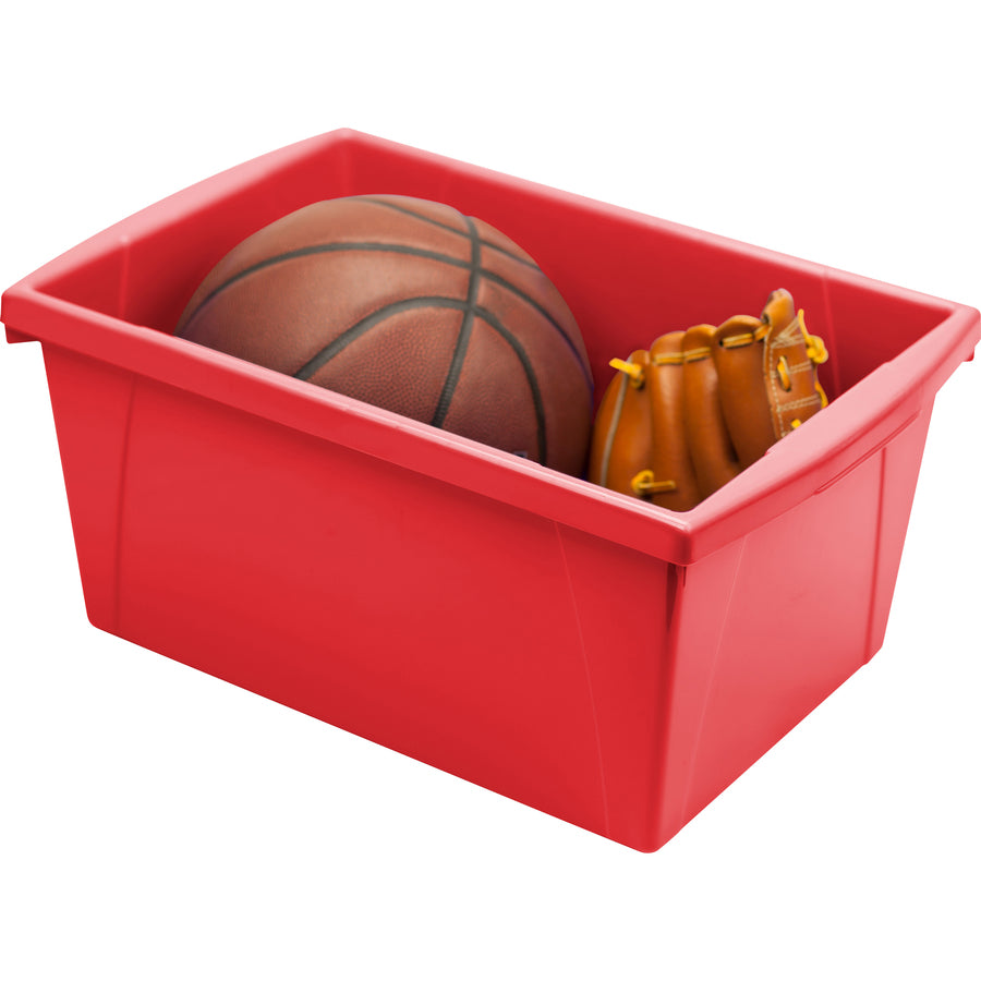 Storex Storage Bin — 5.5 Gallon, Red