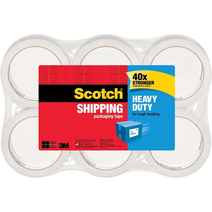 Scotch Heavy Duty Shipping Packaging Tape, 6-Pack