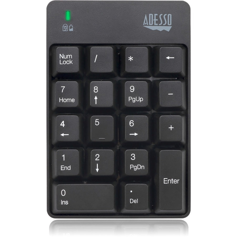 Adesso Wireless Numeric Keypad — 18-Key, Spill-Resistant