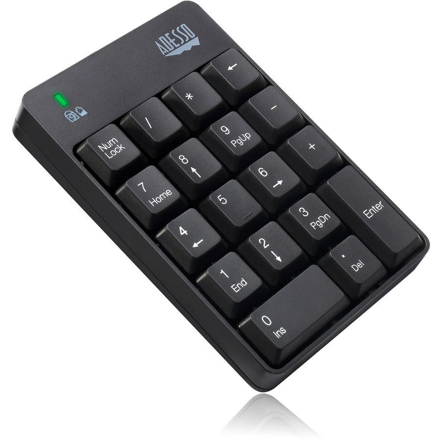 Adesso Wireless Numeric Keypad — 18-Key, Spill-Resistant