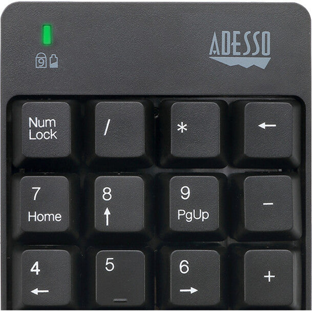 Adesso Wireless Numeric Keypad — 18-Key, Spill-Resistant