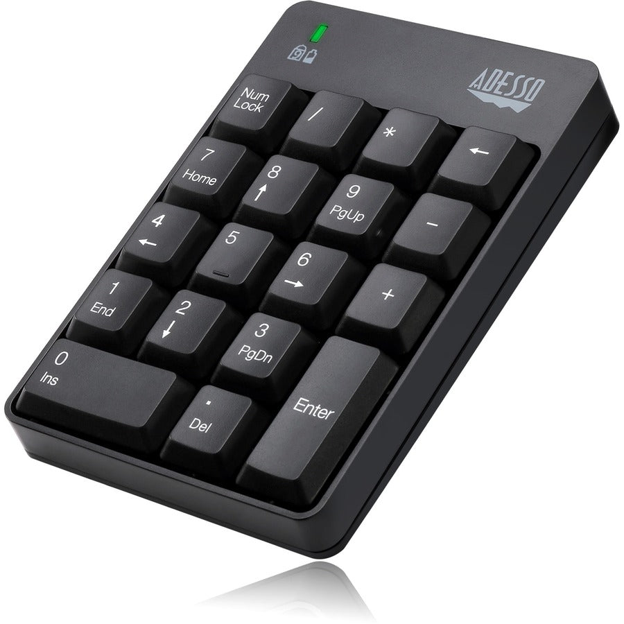 Adesso Wireless Numeric Keypad — 18-Key, Spill-Resistant