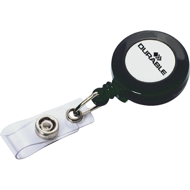 Durable Badge Reel — Charcoal, 10/Box
