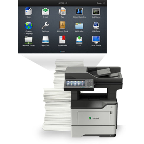 Lexmark MX620 MX622adhe Laser Multifunction Printer-Monochrome-Copier/Fax/Scanner