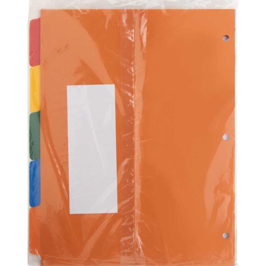 Business Source Plain Tab Polyethylene Index Dividers — 5-Tab, Assorted