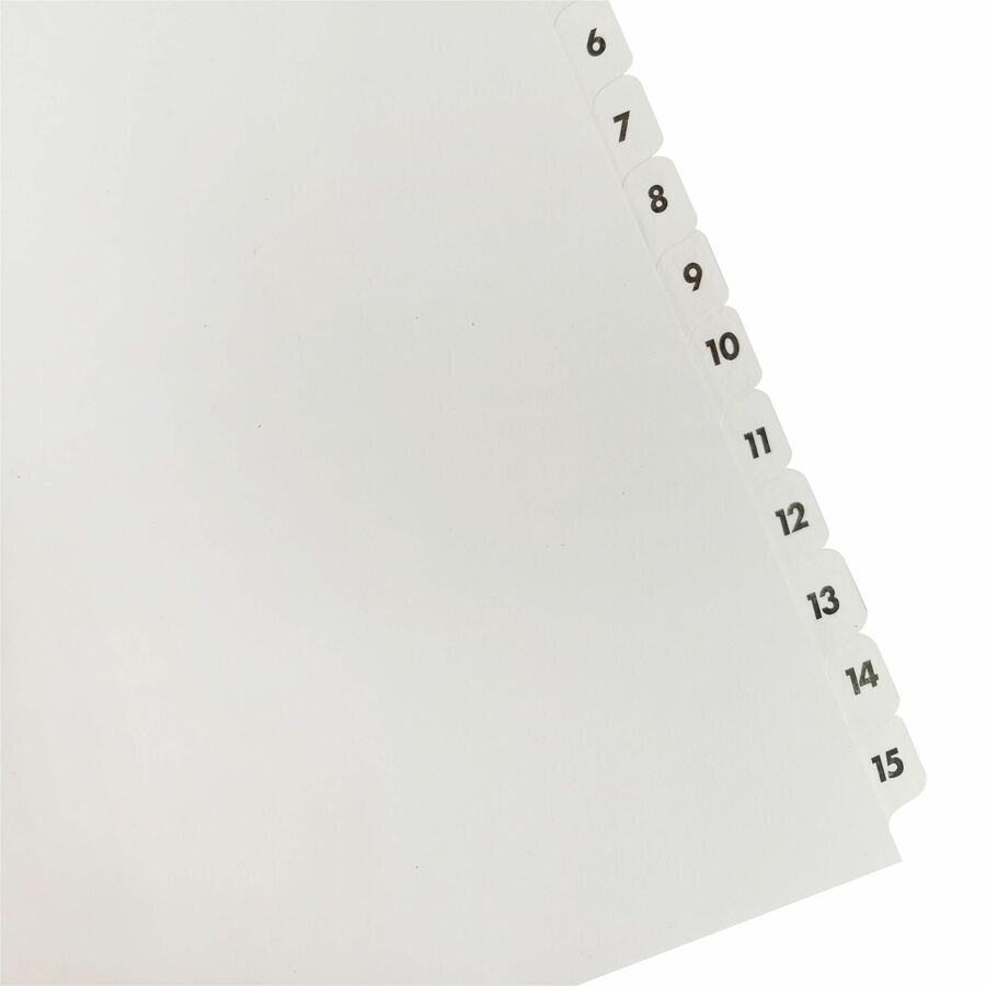 Business Source Table of Contents Quick Index Dividers — 15-Tab, White