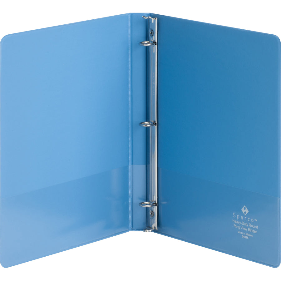 Business Source Round-Ring View Binder — 1/2", Light Blue