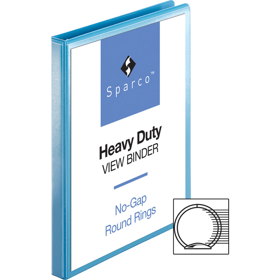 Business Source Round-Ring View Binder — 1/2", Light Blue