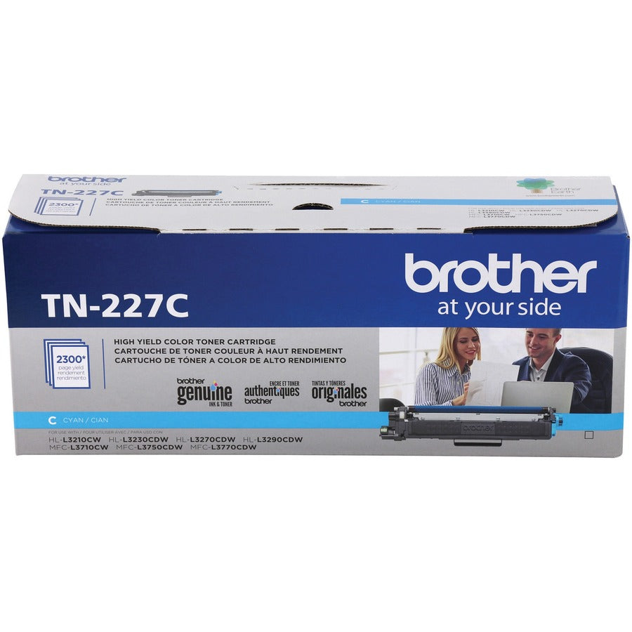 Brother TN-227C Original High Yield Laser Toner Cartridge - Cyan - 1 Each