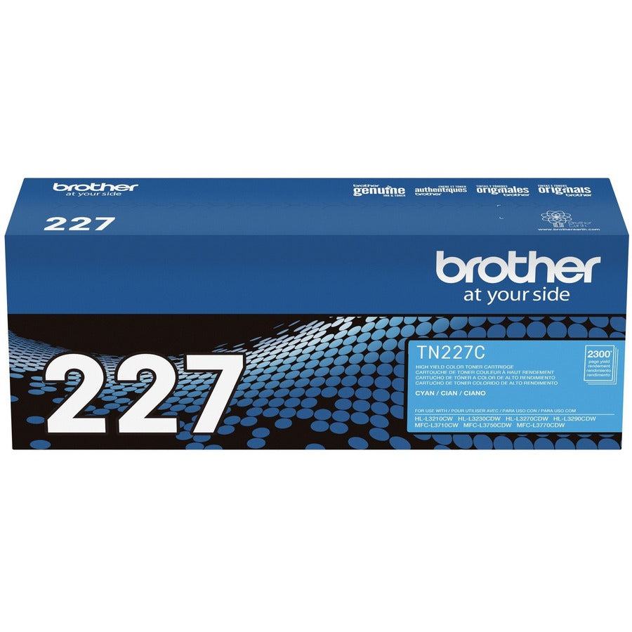 Brother TN-227C Original High Yield Laser Toner Cartridge - Cyan - 1 Each