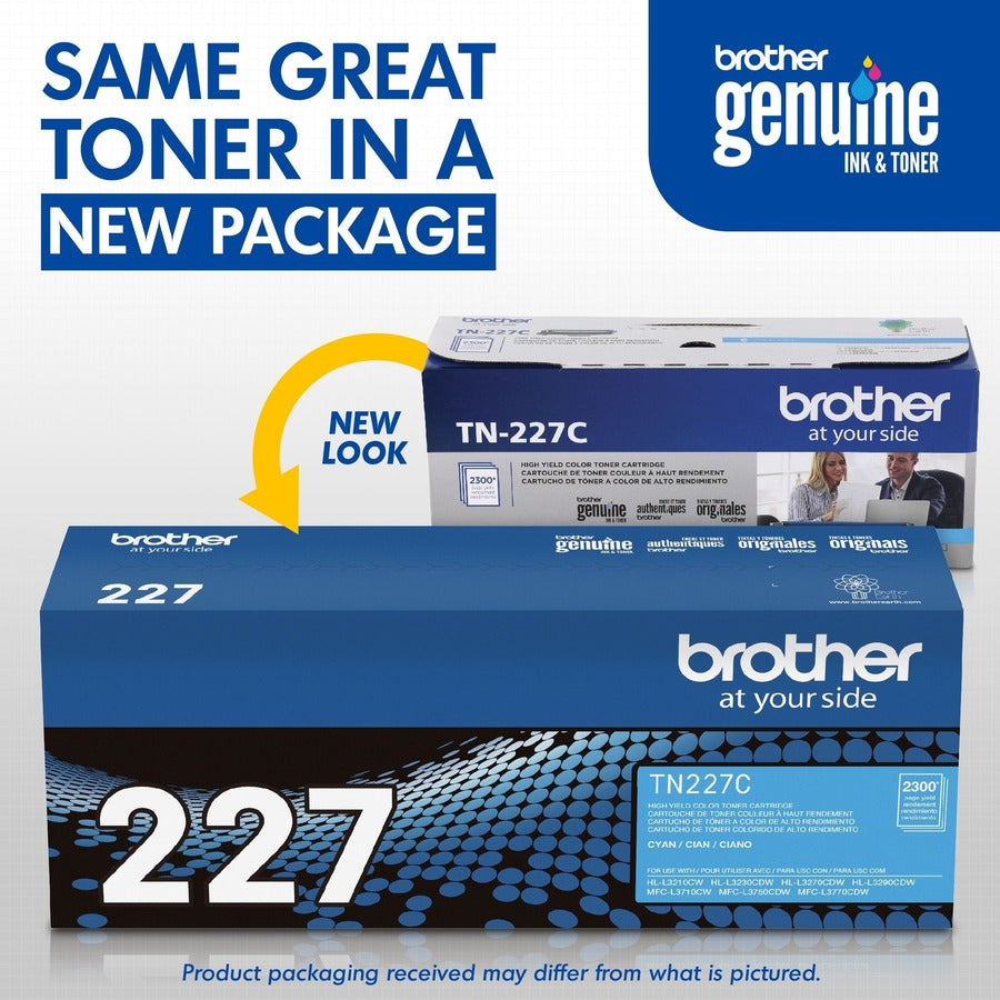 Brother TN-227C Original High Yield Laser Toner Cartridge - Cyan - 1 Each