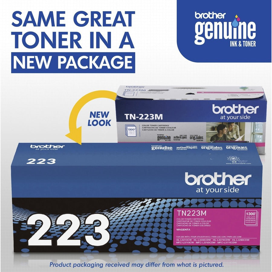 Brother TN-223M Original Standard Yield Laser Toner Cartridge - Magenta - 1 Each