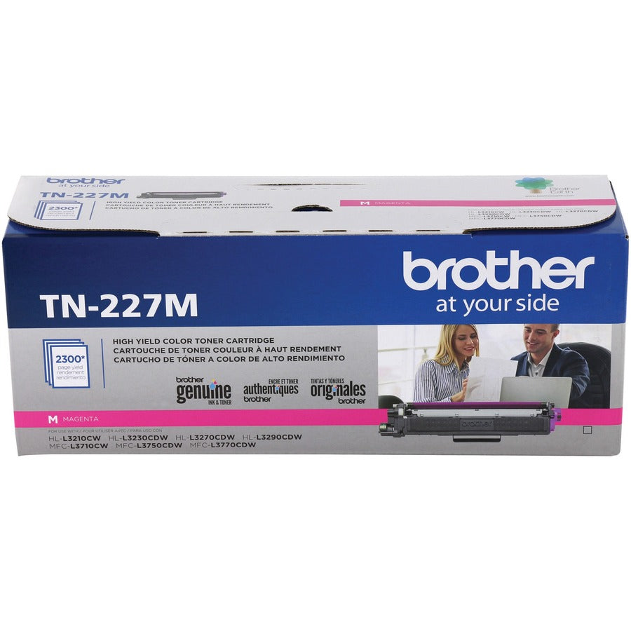 Brother TN-227M Original High Yield Laser Toner Cartridge - Magenta - 1 Each