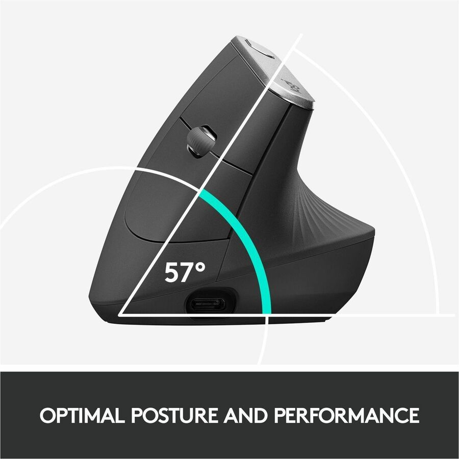 Logitech MX Vertical Ergonomic Mouse — Wireless/Bluetooth, 4000 dpi