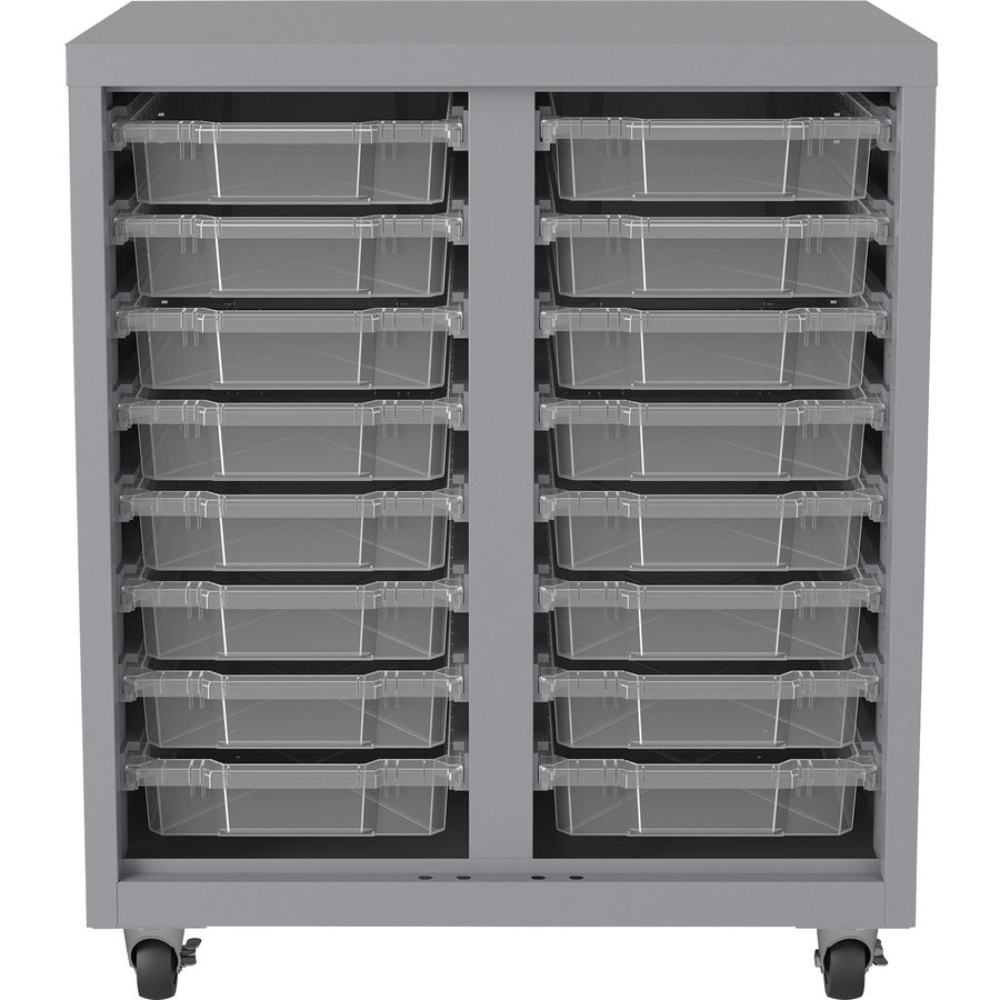 Lorell Pull-out Bins Mobile Storage Unit - Platinum