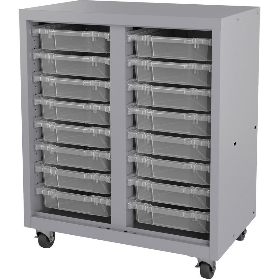 Lorell Pull-out Bins Mobile Storage Unit - Platinum