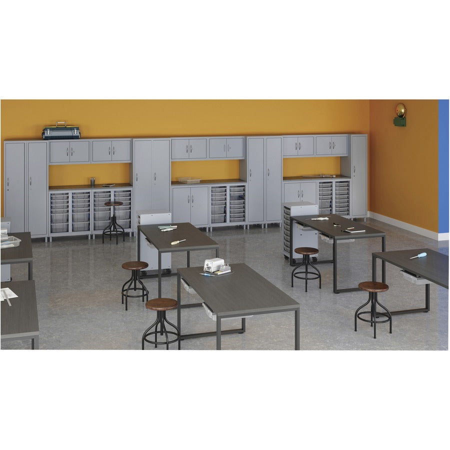Lorell Pull-out Bins Mobile Storage Unit - Platinum