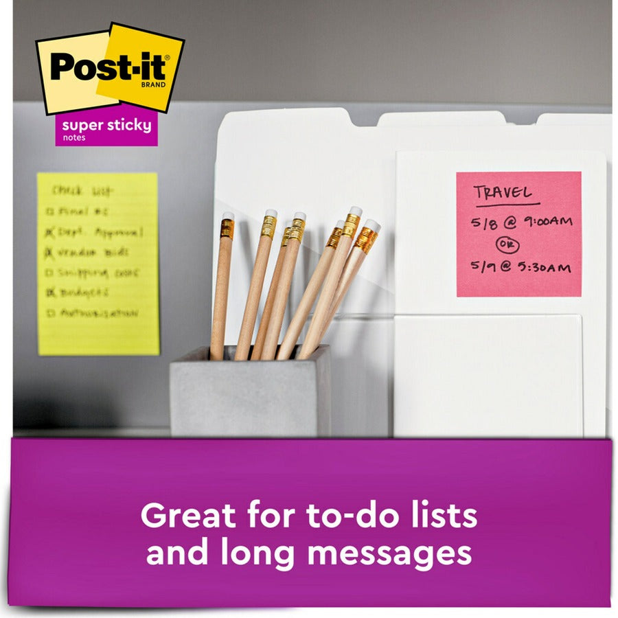 Post-it&reg; Super Sticky Notes - Energy Boost Color Collection - Orange, 3-Pack