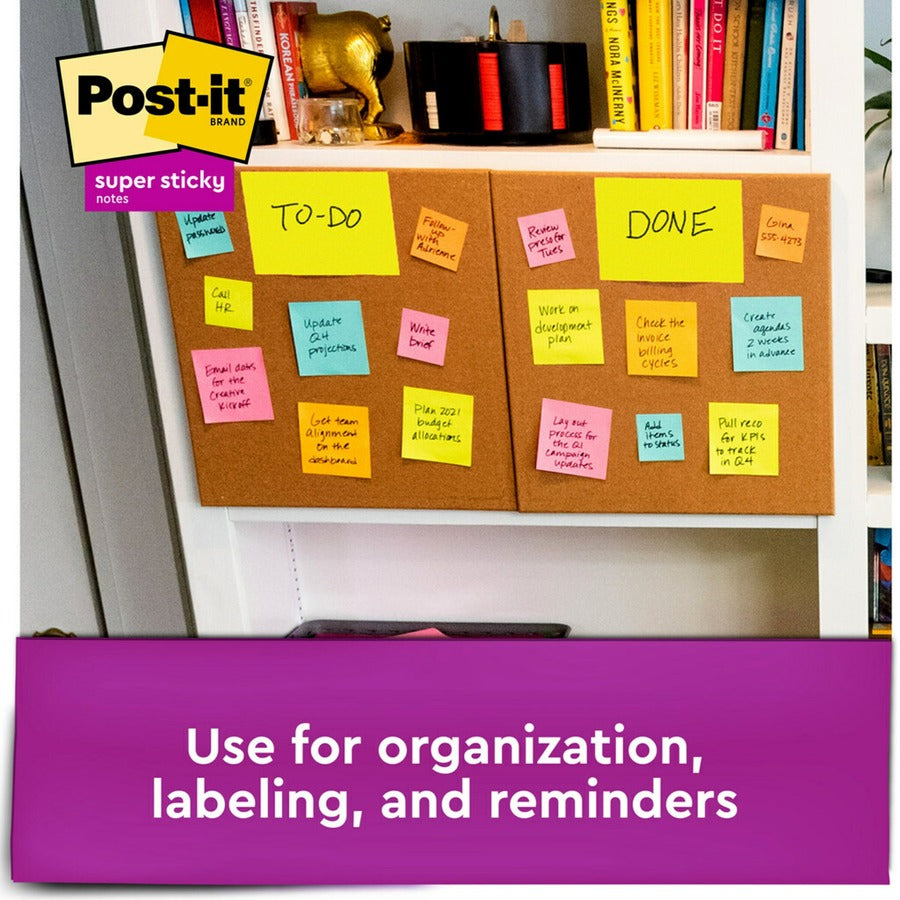 Post-it&reg; Super Sticky Notes - Energy Boost Color Collection - Orange, 3-Pack