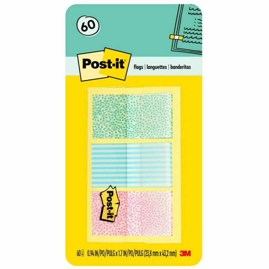 Post-it® Gradient Flags, Pastel Assorted, 60/Pack (682GRDNT)
