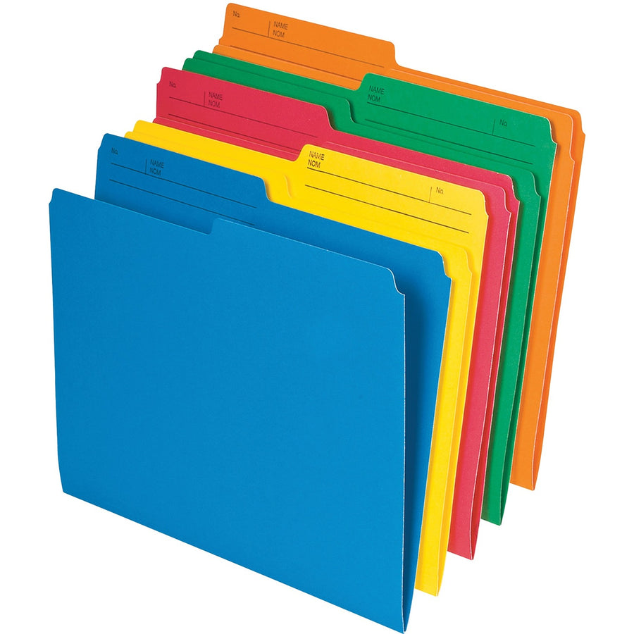 Pendaflex Reversible Top-Tab File Folders - Letter, 1/2-Cut, Assorted, Pack of 10