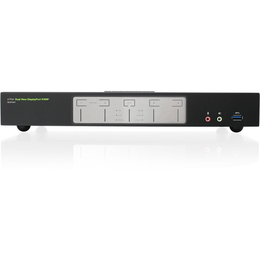 IOGEAR 4-Port 4K Dual View DisplayPort KVMP with USB 3.0 Hub and Audio (TAA)