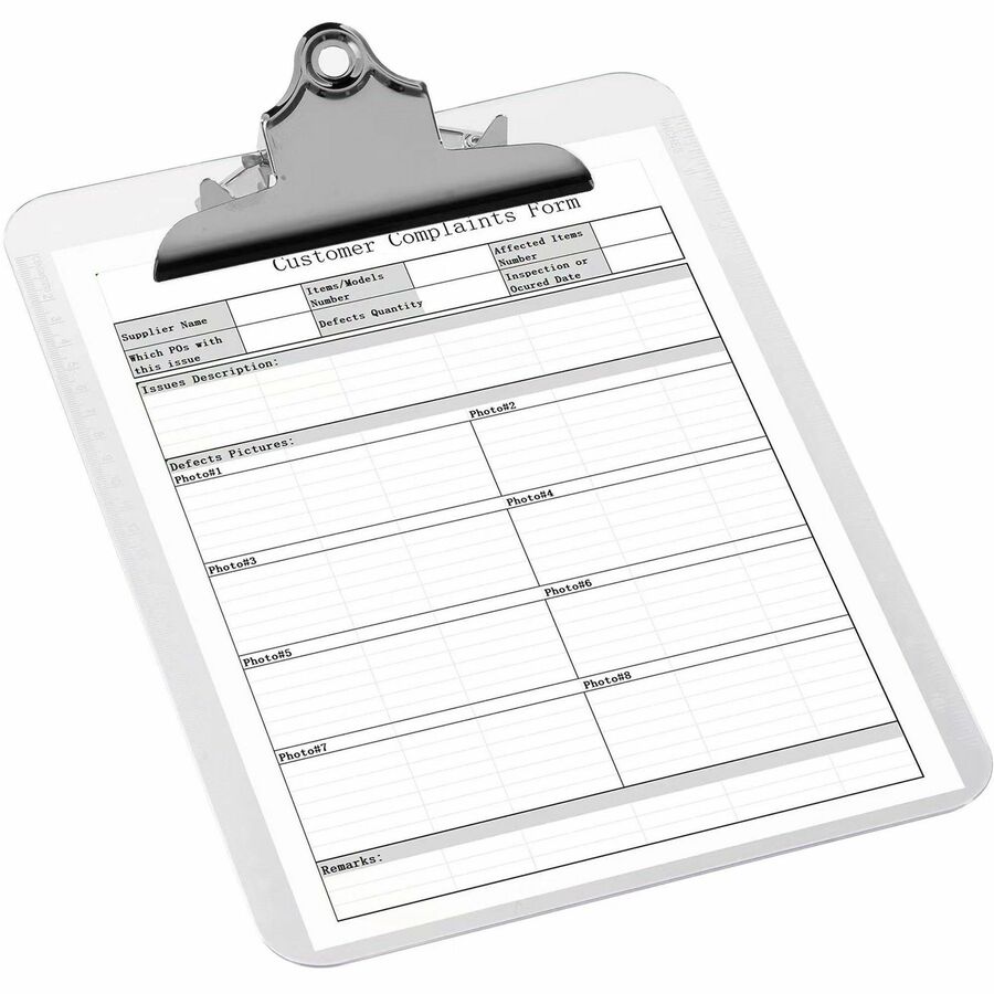Business Source Spring Clip Plastic Clipboard (Model 1)