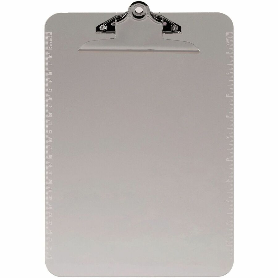 Business Source Spring Clip Plastic Clipboard - Blue