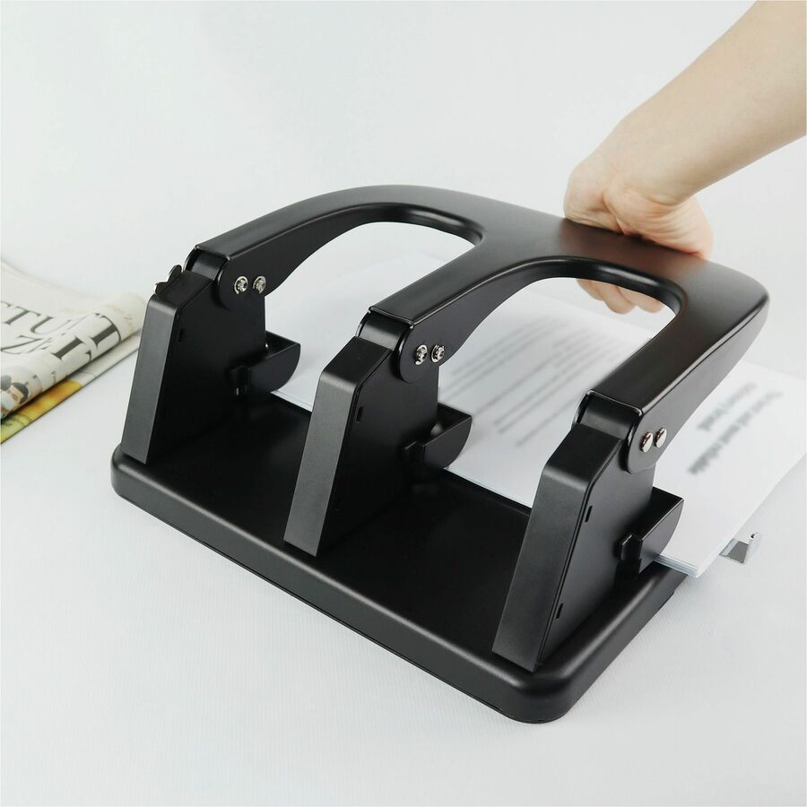 Business Source Adjustable Three-Hole Punch — 100-Sheet