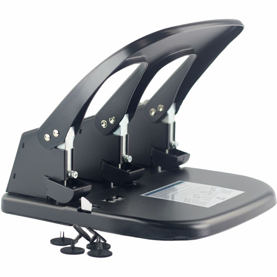 Business Source Adjustable Three-Hole Punch — 100-Sheet