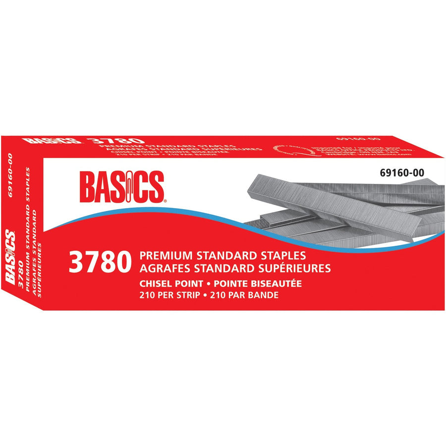 Basics Premium Standard Staples - 1/4" Chisel Point, Box of 3,780
