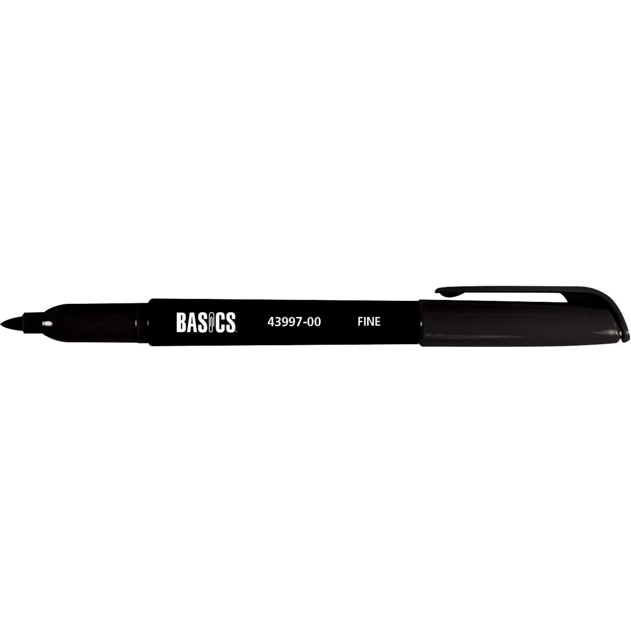 Basics Permanent Marker Bullet Tip Black Single