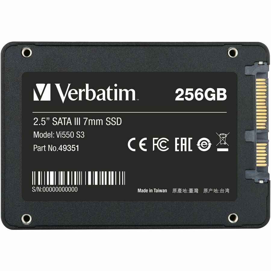 Verbatim Vi550 S3 256 GB Solid State Drive - 2.5" Internal - SATA (SATA/600)