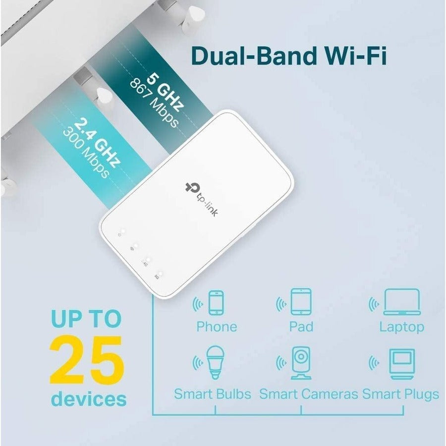 TP-Link Deco RE300 Dual Band IEEE 802.11ac 1.17 Gbit/s Wireless Range Extender
