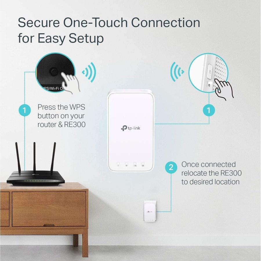 TP-Link Deco RE300 Dual Band IEEE 802.11ac 1.17 Gbit/s Wireless Range Extender