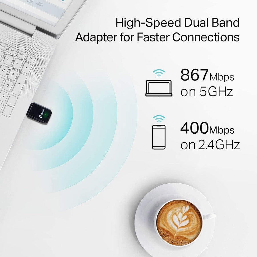 TP-Link T3U IEEE 802.11ac Dual Band Wi-Fi Adapter for Notebook
