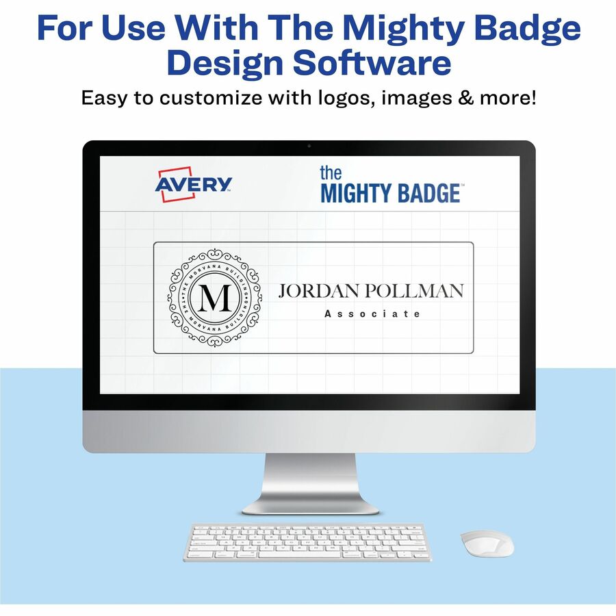 The Mighty Badge&reg; by Avery&reg; Mighty Badge Professional Reusable Name Badge System 0.5mm 1" x 3"
